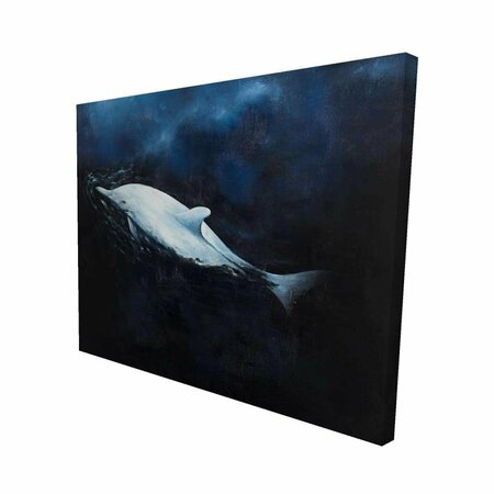 FONDO 16 x 20 in. Swimming Dolphin-Print on Canvas FO2776666